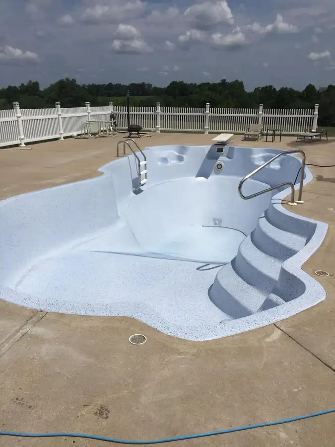 Refinished fiberglass pool
