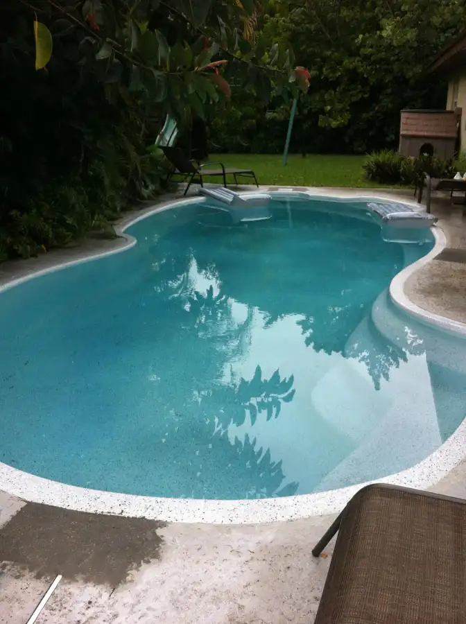 Fiberglass pool restoration in progress
