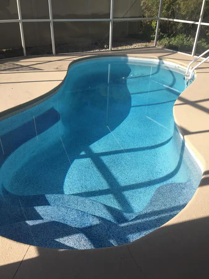 Completed fiberglass pool refinish