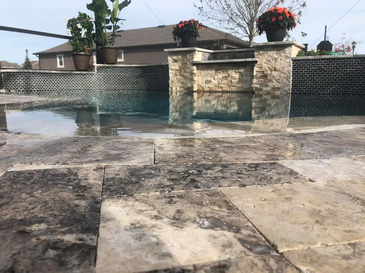Fiberglass pool with new gelcoat finish
