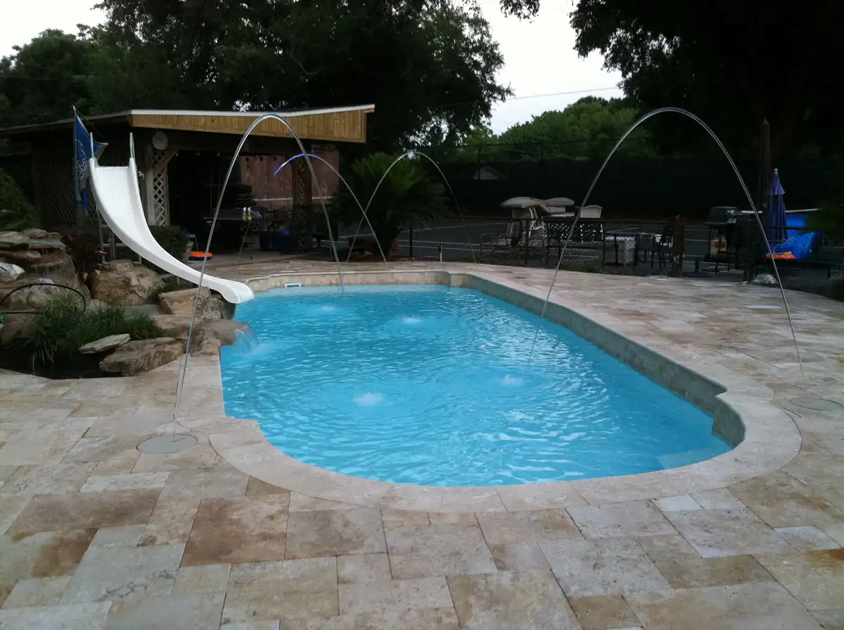 Renewed fiberglass pool surface